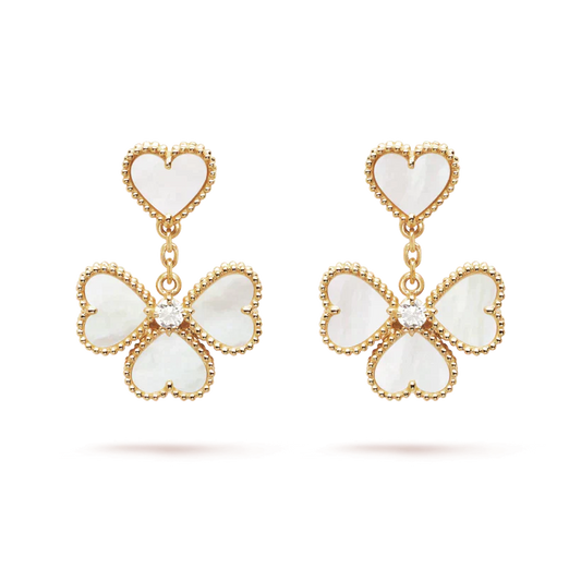 [Vellora-Opalyn]CLOVER SWEET WHITE MOP EARRINGS