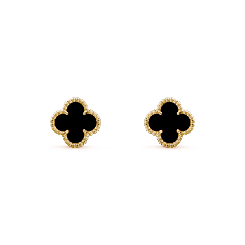 [Vellora-Opalyn]CLOVER MINI 9.5MM BLACK MOP EARRINGS
