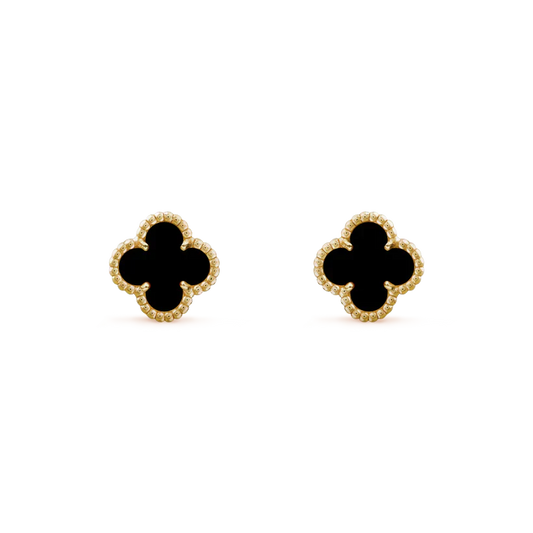 [Vellora-Opalyn]CLOVER MINI 9.5MM BLACK MOP EARRINGS