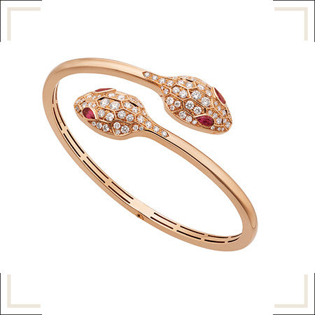 Vellora Opalyn SERPENTI BRACELET PINK GOLD DIAMOND DOUBLE SNAKE
