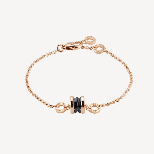 [Vellora-Opalyn]ZERO 1 SOFT PINK GOLD AND BLACK CERAMIC BRACELET