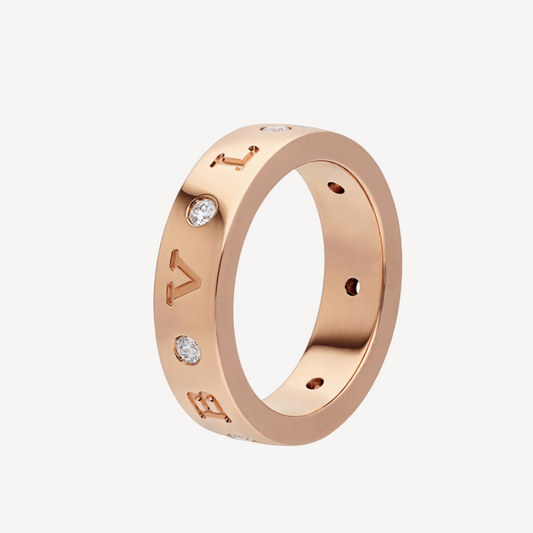 [Vellora-Opalyn]ZERO 1 ESSENTIAL PINK GOLD BAND WITH DIAMONDS RING