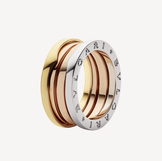 [Vellora-Opalyn]ZERO 1 THREE-BAND ROSE WHITE AND YELLOW RING