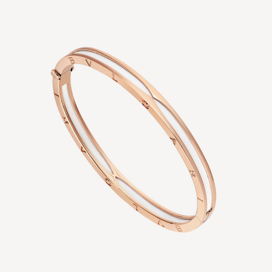 [Vellora-Opalyn]ZERO 1 PINK GOLD WITH WHITE CERAMIC BRACELET