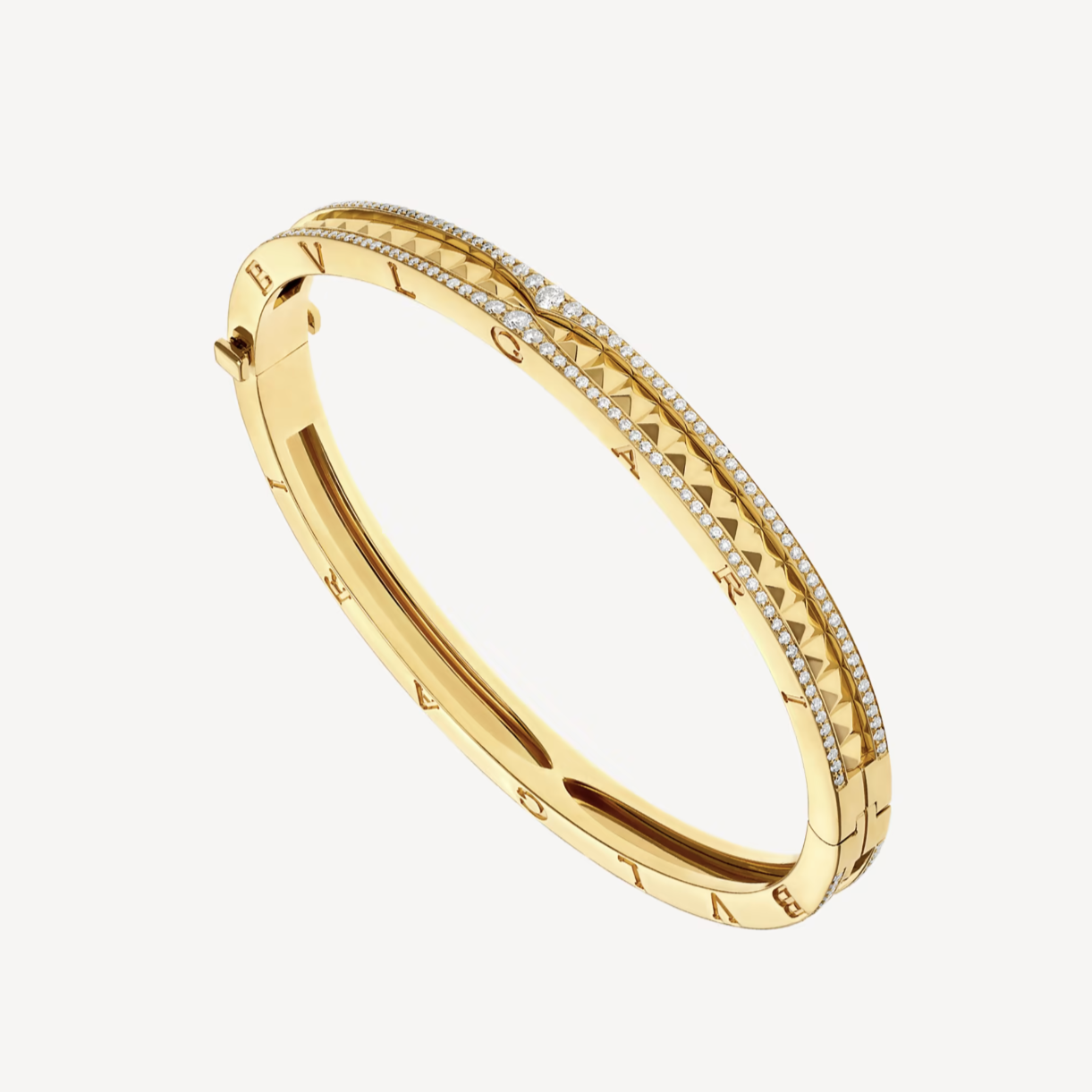 [Vellora-Opalyn]ZERO 1 SPIRAL AND PAVED DIAMOND GOLD BRACELET