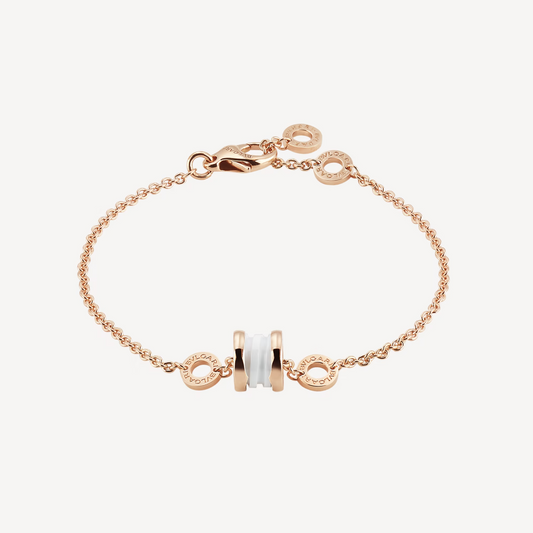 [Vellora-Opalyn]ZERO 1 SOFT PINK GOLD AND WHITE CERAMIC BRACELET