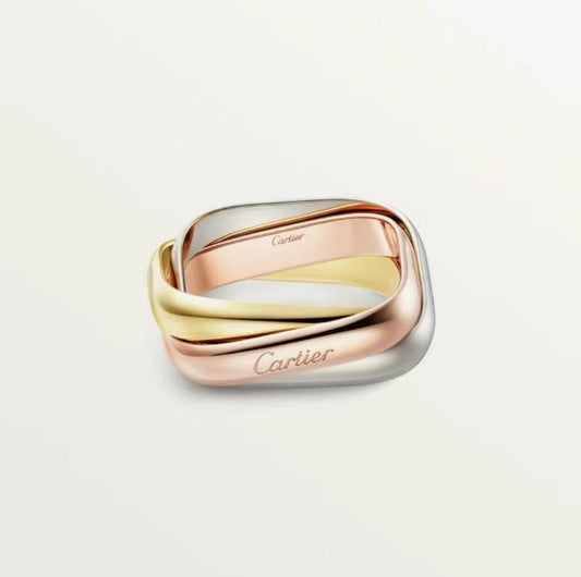 [Vellora-Opalyn]TRINITY RING GOLD PINK GOLD SILVER
