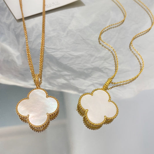 [Vellora-Opalyn]CLOVER 25MM MOP LARGE PENDANT NECKLACE