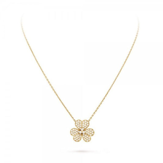 [Vellora-Opalyn]FLOWER DIAMOND NECKLACE