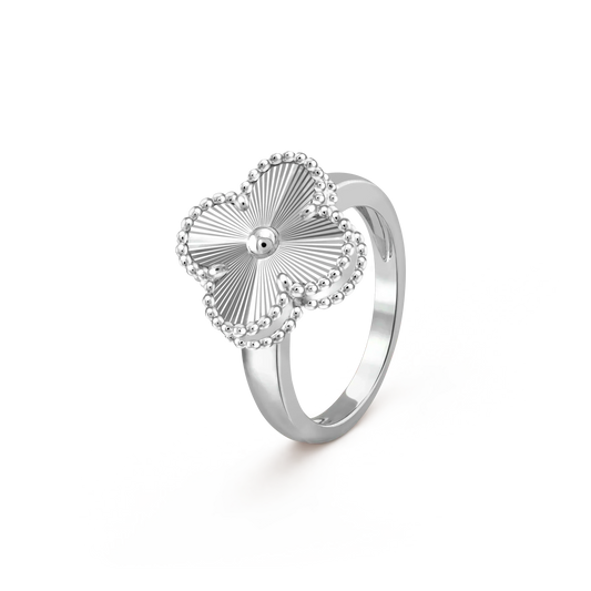 [Vellora-Opalyn]CLOVER SILVER RING