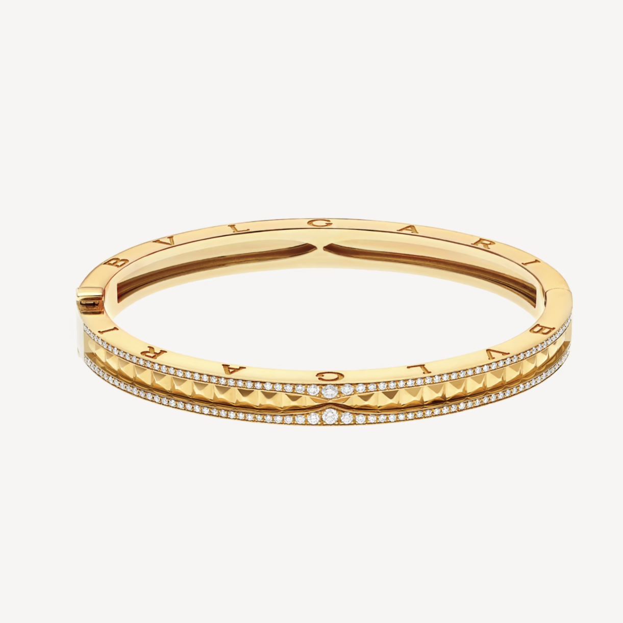[Vellora-Opalyn]ZERO 1 SPIRAL AND PAVED DIAMOND GOLD BRACELET