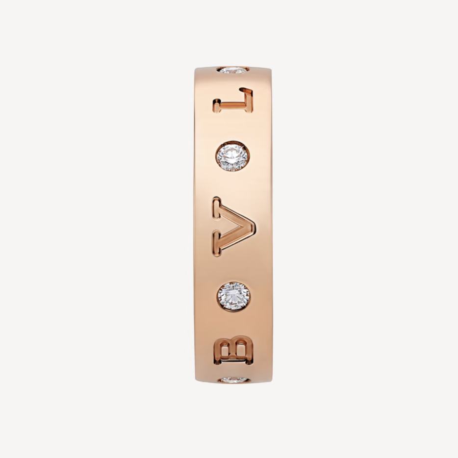 [Vellora-Opalyn]ZERO 1 ESSENTIAL PINK GOLD BAND WITH DIAMONDS RING