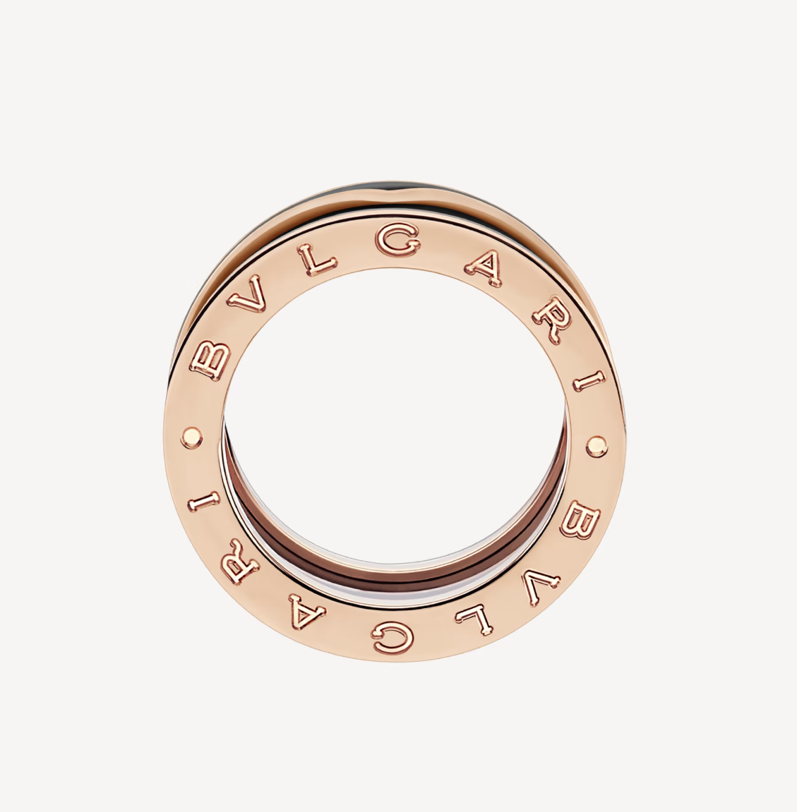 [Vellora-Opalyn]ZERO 1 TWO-BAND WITH MATTE BLACK CERAMIC PINK GOLD RING