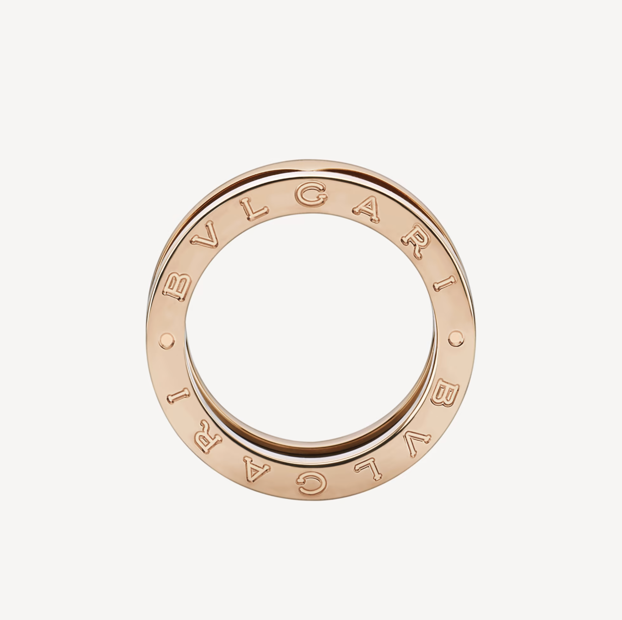 [Vellora-Opalyn]ZERO 1 TWO-BAND LOOPS AND BLACK CERAMIC PINK GOLD RING