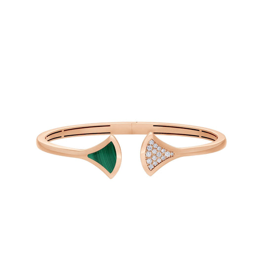 [Vellora-Opalyn]DREAM BRACELET OPEN MALACHITE PINK GOLD