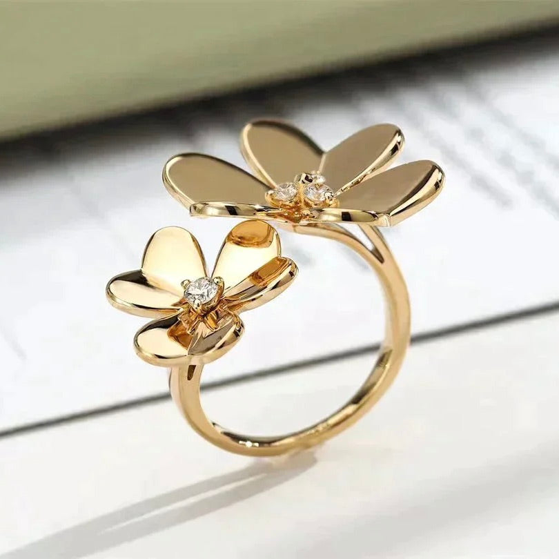 [Vellora-Opalyn]CLOVER COMOS GOLD DIAMOND RING