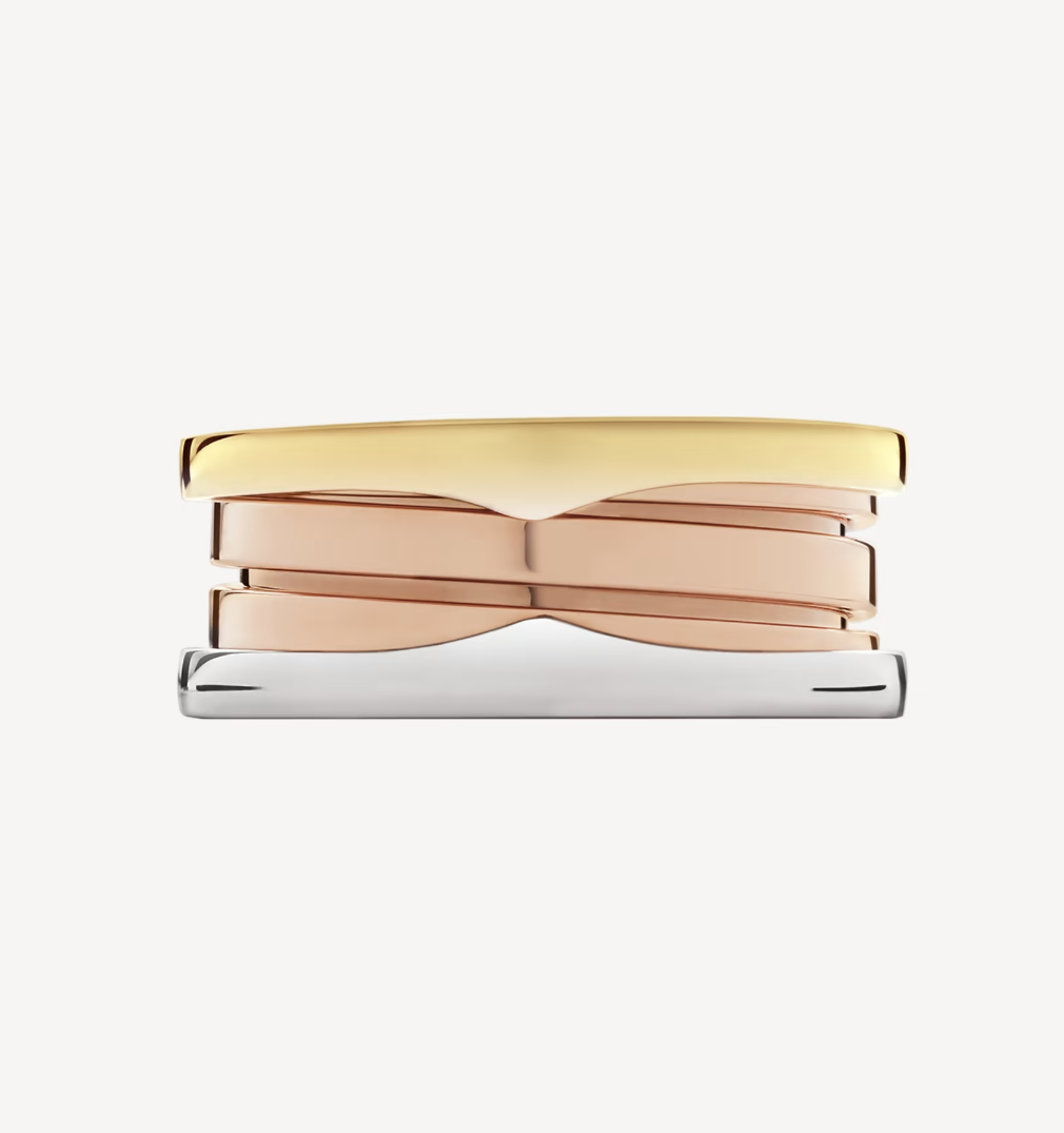 [Vellora-Opalyn]ZERO 1 THREE-BAND ROSE WHITE AND YELLOW RING