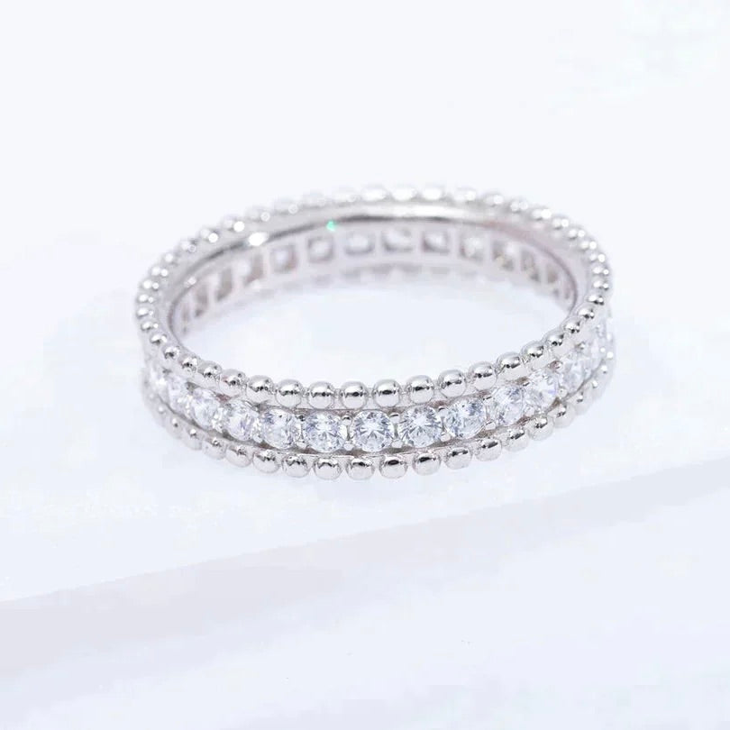 [Vellora-Opalyn]PERLEE DIAMOND SILVER RING
