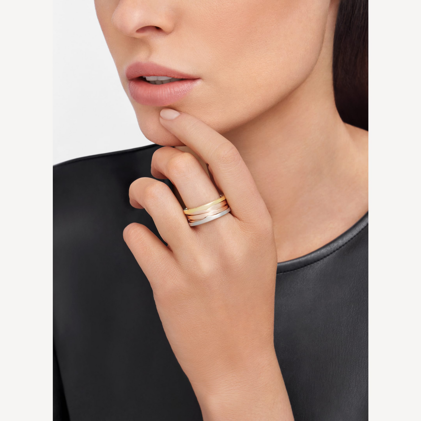 [Vellora-Opalyn]ZERO 1 THREE-BAND ROSE WHITE AND YELLOW RING