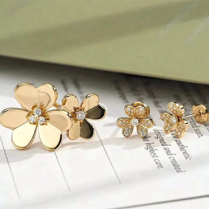 [Vellora-Opalyn]CLOVER COMOS GOLD DIAMOND RING