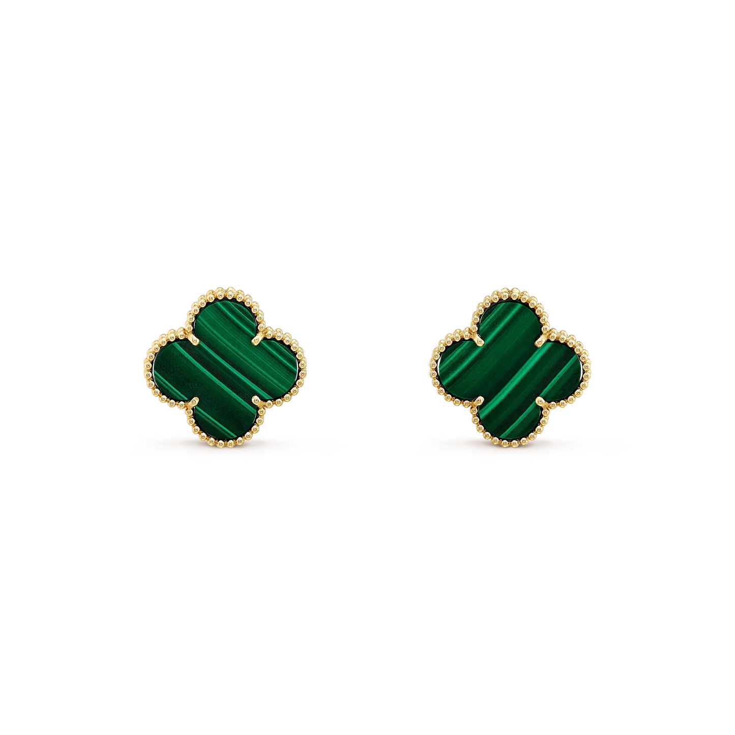 [Vellora-Opalyn]CLOVER MINI 9.5MM MALACHITE  EARRINGS