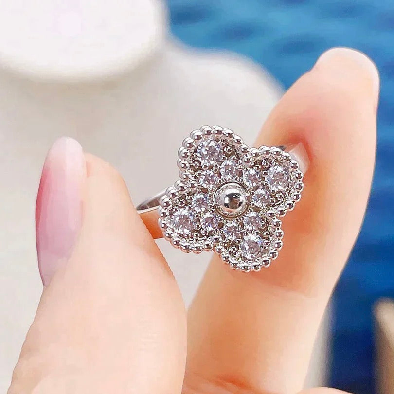 [Vellora-Opalyn]CLOVER DIAMOND RING