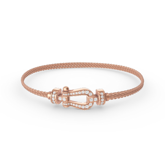 [Vellora-Opalyn]FORCE SMALL HORSESHOE  DIAMOND CHAIN ROPE BRACELET