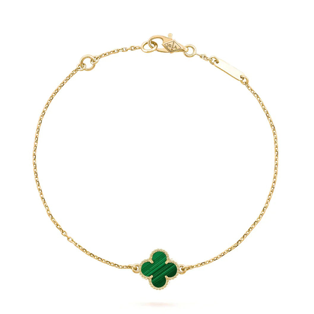 [Vellora-Opalyn]CLOVER BRACELET MALACHITE 1 MOTIF