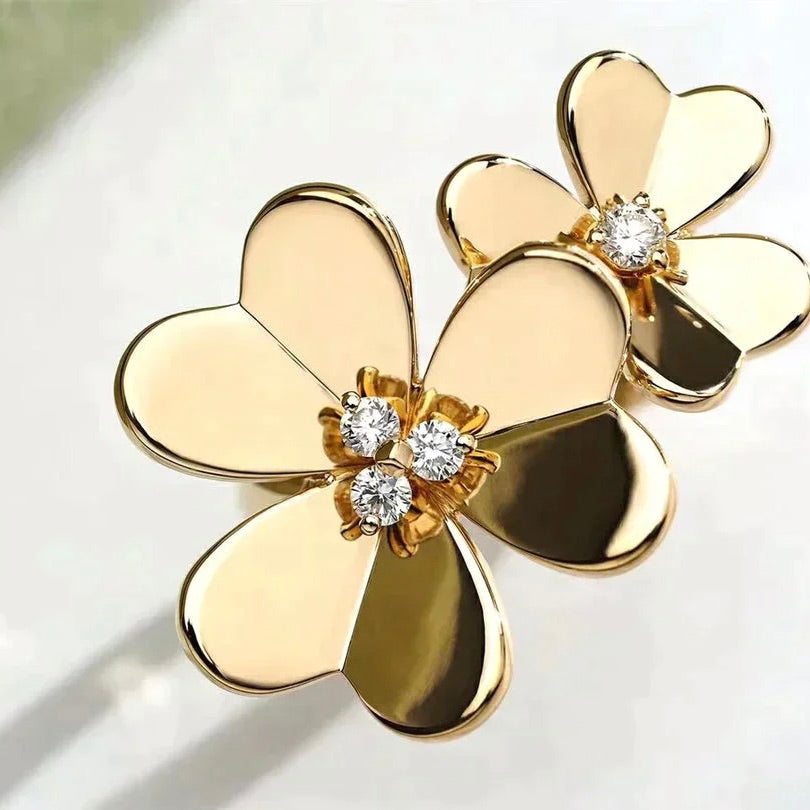 [Vellora-Opalyn]CLOVER COMOS GOLD DIAMOND RING