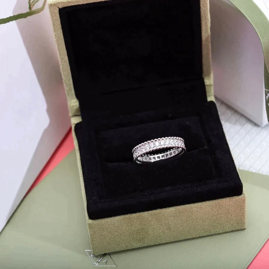 [Vellora-Opalyn]PERLEE DIAMOND SILVER RING