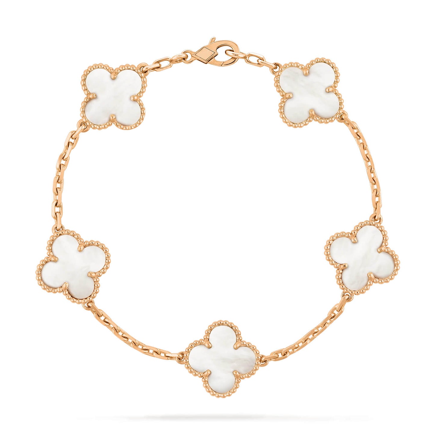 [Vellora-Opalyn]CLOVER  5 MOTIF WHITE MOP BRACELET