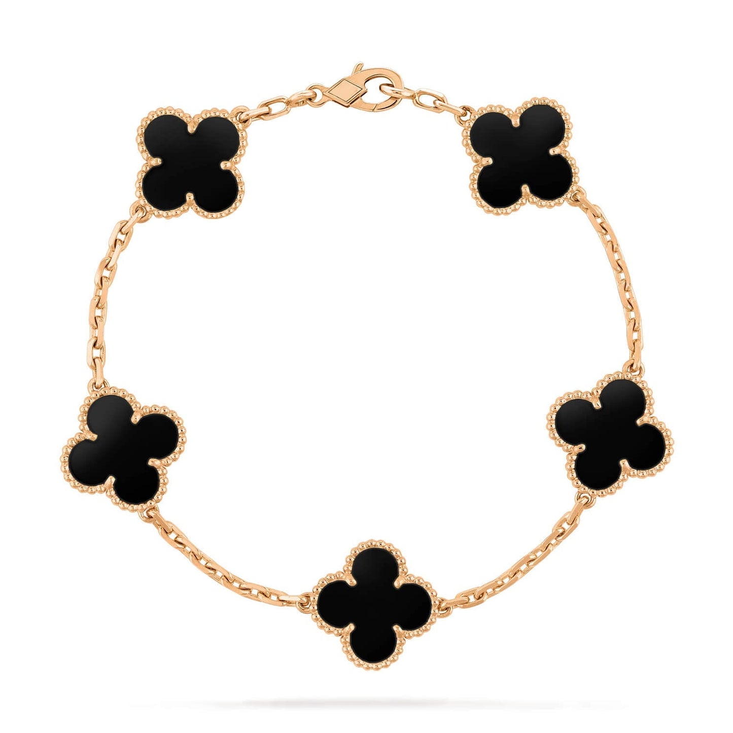[Vellora-Opalyn]CLOVER  5 MOTIFS BLACK ONYX BRACELET