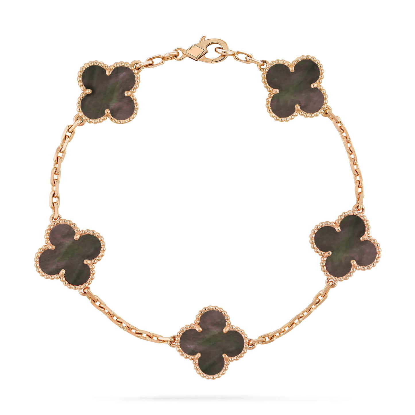[Vellora-Opalyn]CLOVER 5 MOTIF GRAY MOP  BRACELET