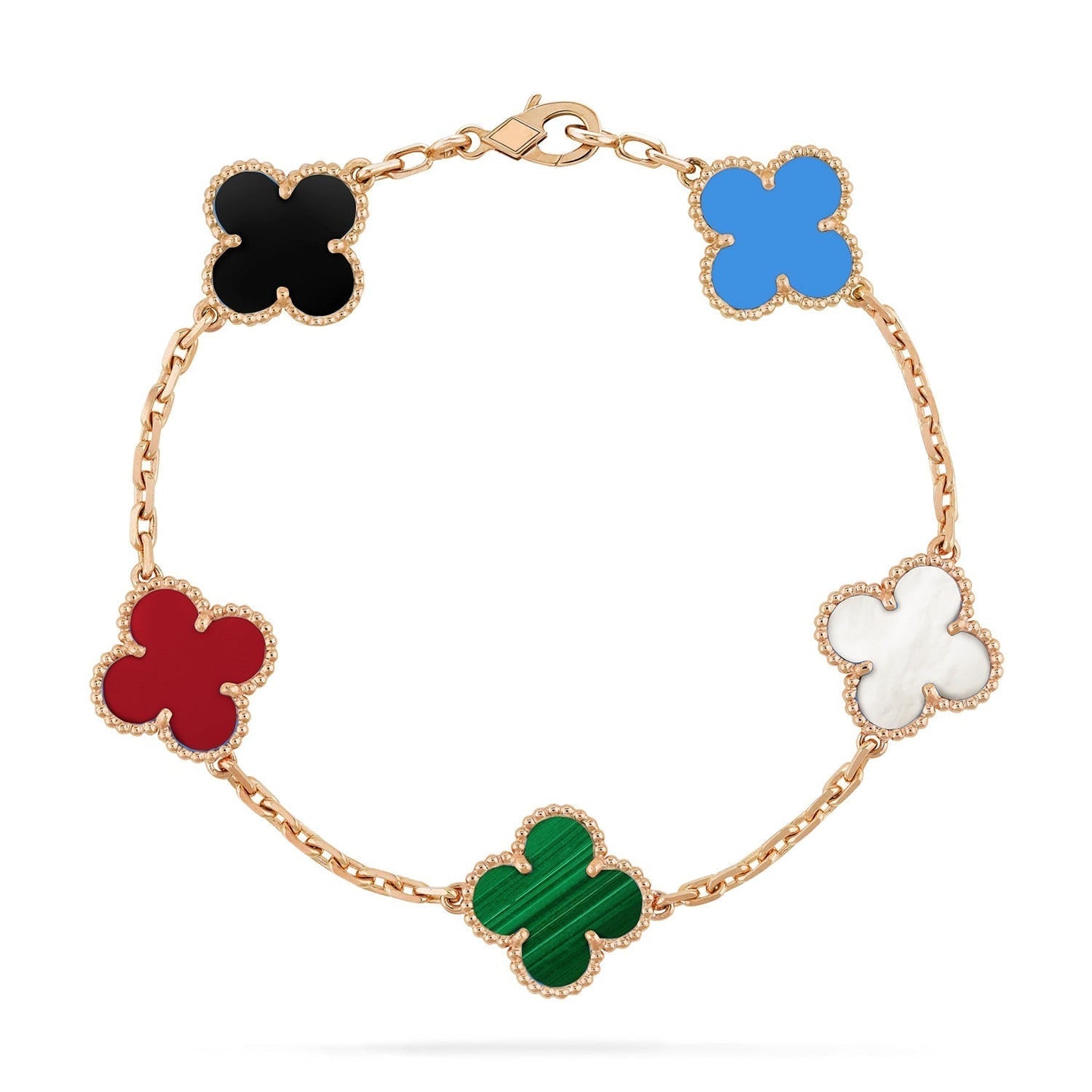[Vellora-Opalyn]CLOVER 5 MOTIFS MULTICOLOR  BRACELET
