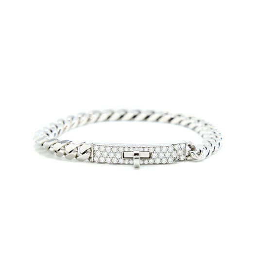 [Vellora-Opalyn]KELLY CHAIN SILVER DIAMOND BRACELET
