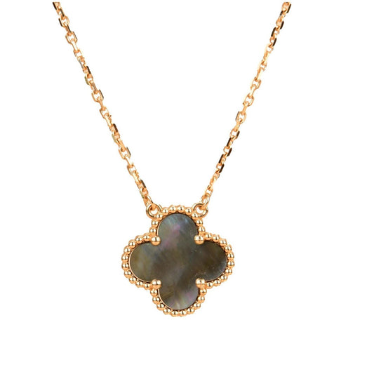 [Vellora-Opalyn]CLOVER 15MM  GRAY MOTHER OF PEARL NECKLACE