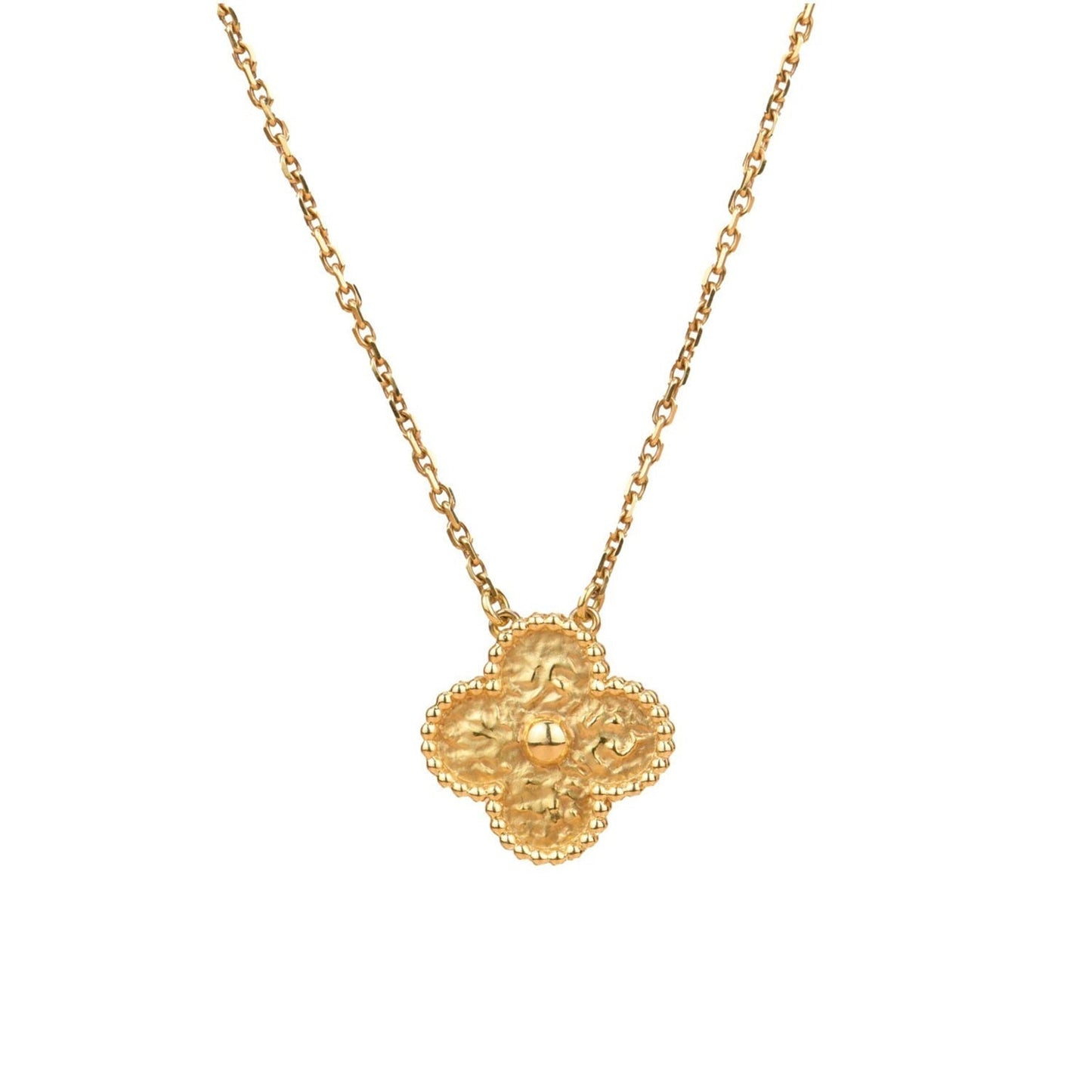 [Vellora-Opalyn]CLOVER 15MM  BRONZING NECKLACE