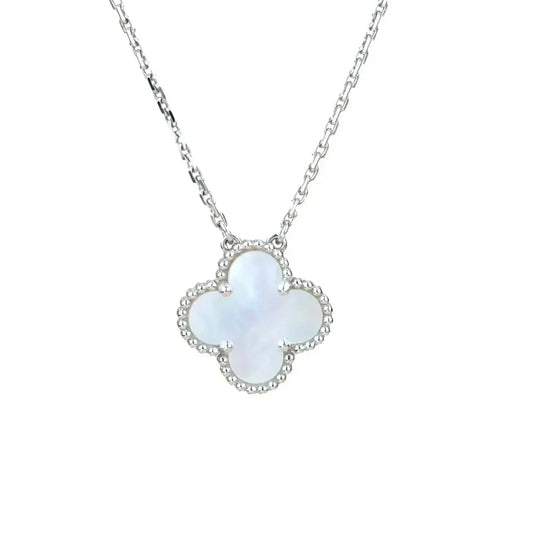 [Vellora-Opalyn]CLOVER  15MM WHITE MOTHER-OF-PEARL SILVER