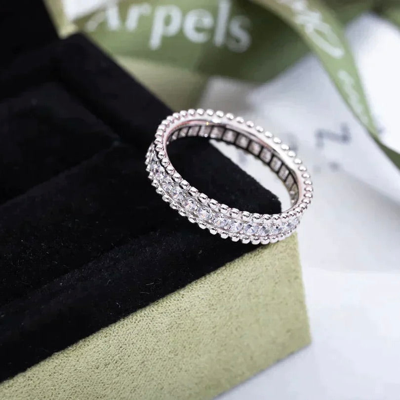 [Vellora-Opalyn]PERLEE DIAMOND SILVER RING