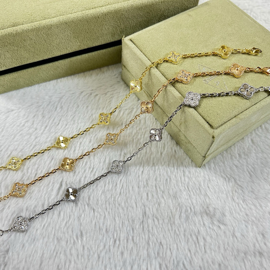 [Vellora-Opalyn]CLOVER 6 MOTIF DIAMOND LASER BRACELET