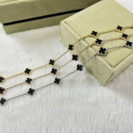 [Vellora-Opalyn]CLOVER 6 MOTIF  ONYXS BRACELET