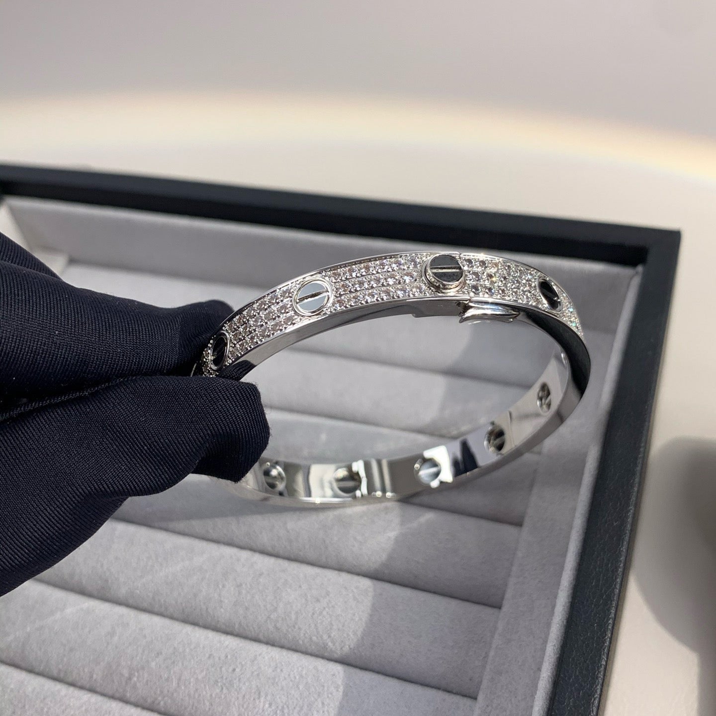 [Vellora-Opalyn]LOVE BRACELET 6.1MM DIAMOND-PAVED CERAMIC