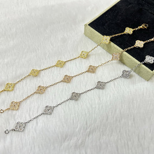 [Vellora-Opalyn]CLOVER 6 MOTIF DIAMOND BRACELET