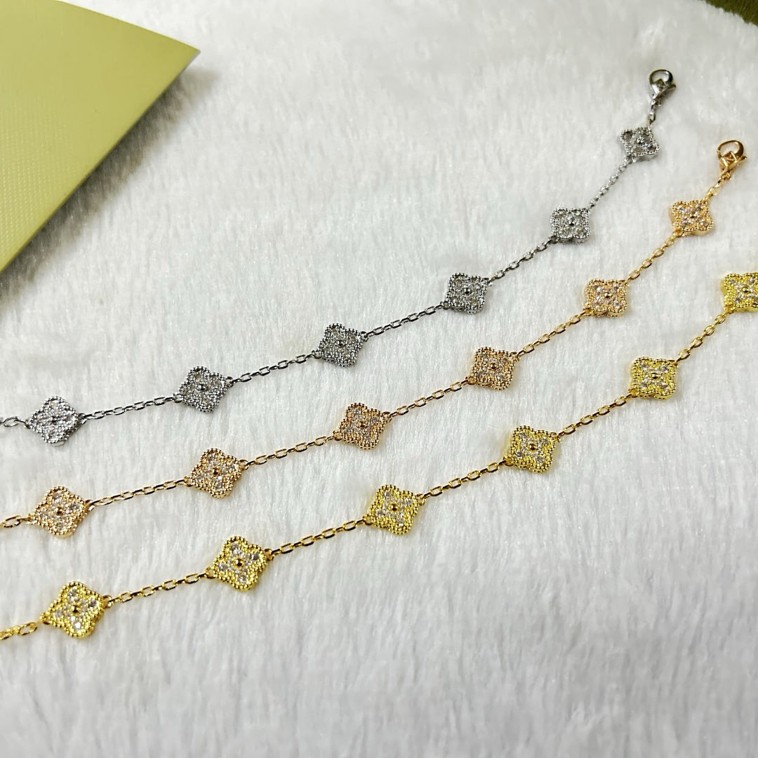 [Vellora-Opalyn]CLOVER 6 MOTIF DIAMOND BRACELET