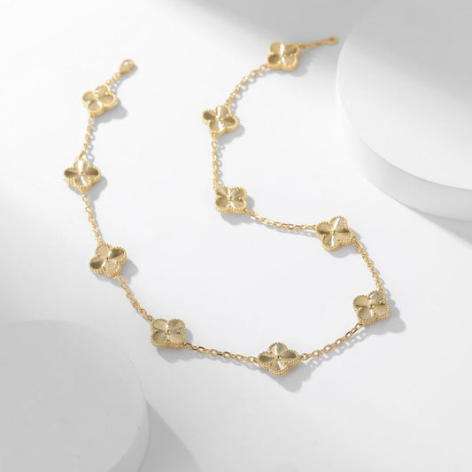 [Vellora-Opalyn]CLOVERS THE 10-MOTIFS LASER NECKLACE