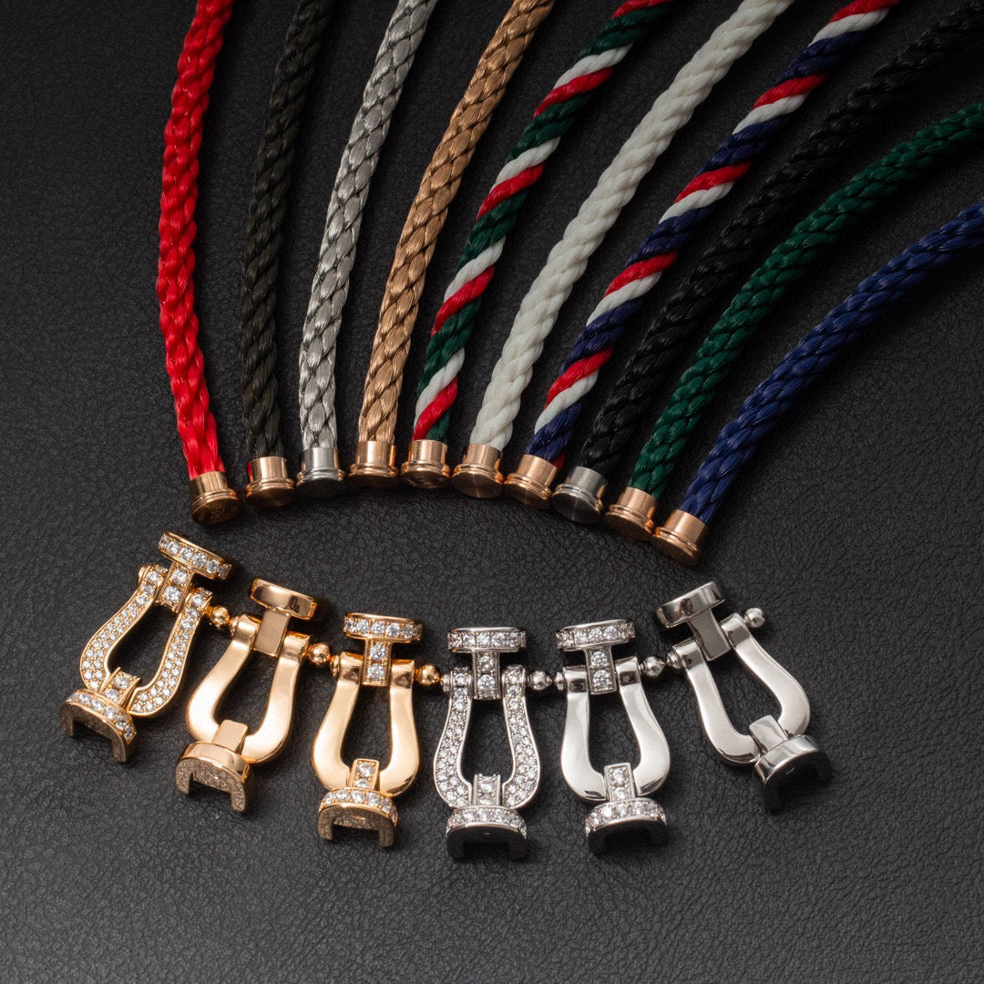 [Vellora-Opalyn]FORCE LARGE HORSESHOE FULL DIAMOND BRACELET SILVER