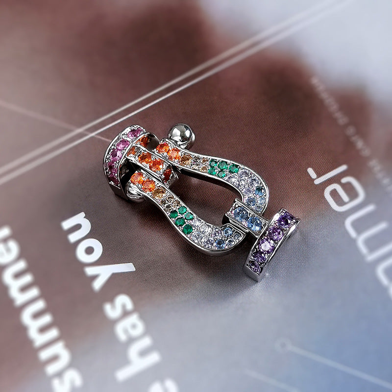[Vellora-Opalyn]FORCE LARGE HORSESHOE CLASP  METAL BRACELET