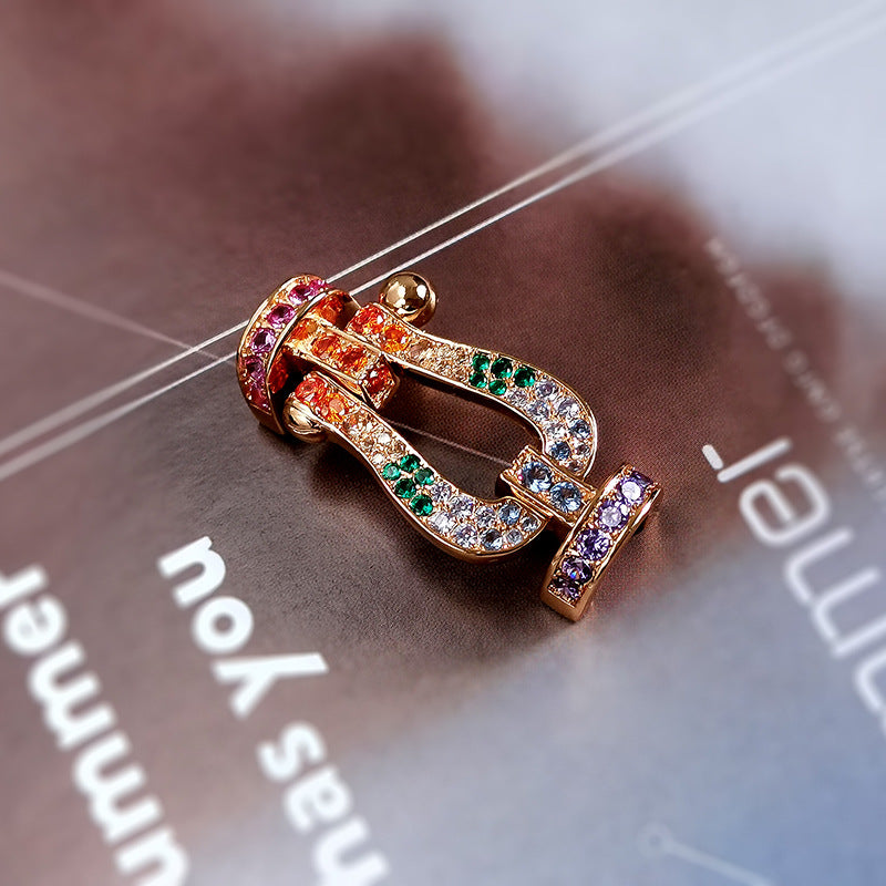 [Vellora-Opalyn]FORCE LARGE HORSESHOE  COLORED DIAMOND BRACELET ROSE GOLD