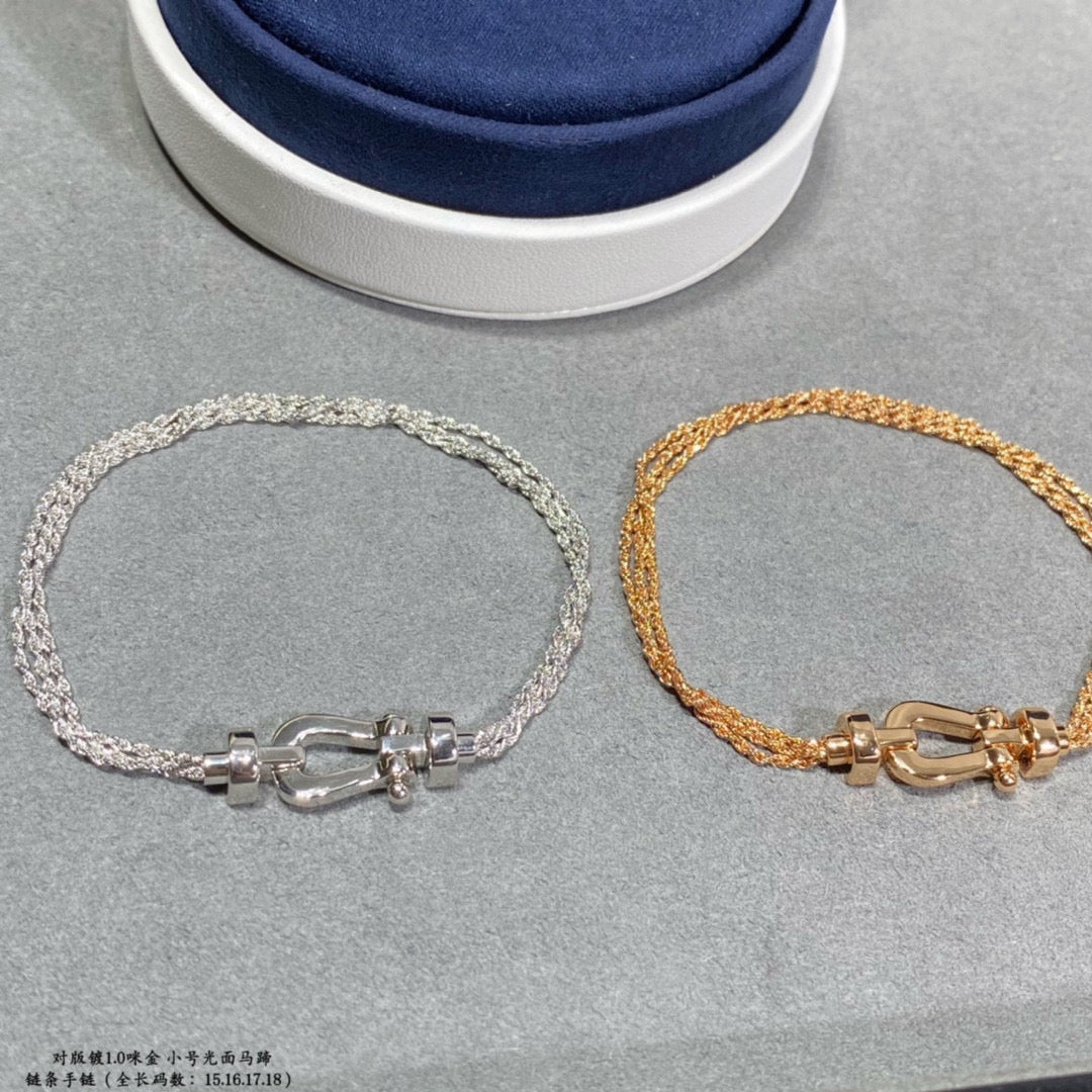 [Vellora-Opalyn]FORCE SMALL HORSESHOE  DIAMOND CHAIN ROPE BRACELET