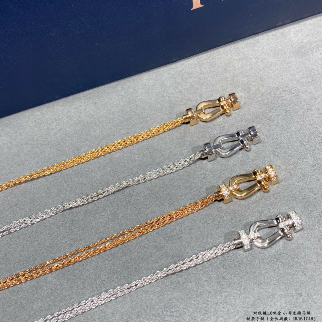 [Vellora-Opalyn]FORCE SMALL HORSESHOE  DIAMOND CHAIN ROPE BRACELET